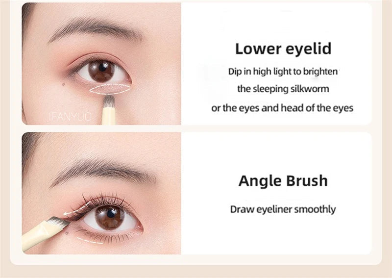 5/6/8/10pcs Natural Eye Makeup Brushes Set Detail Eyeshadow Brush Makeup Brush White Ultra Soft Eyeshadow Eyeliner Makeup Tool RELUX.STORE