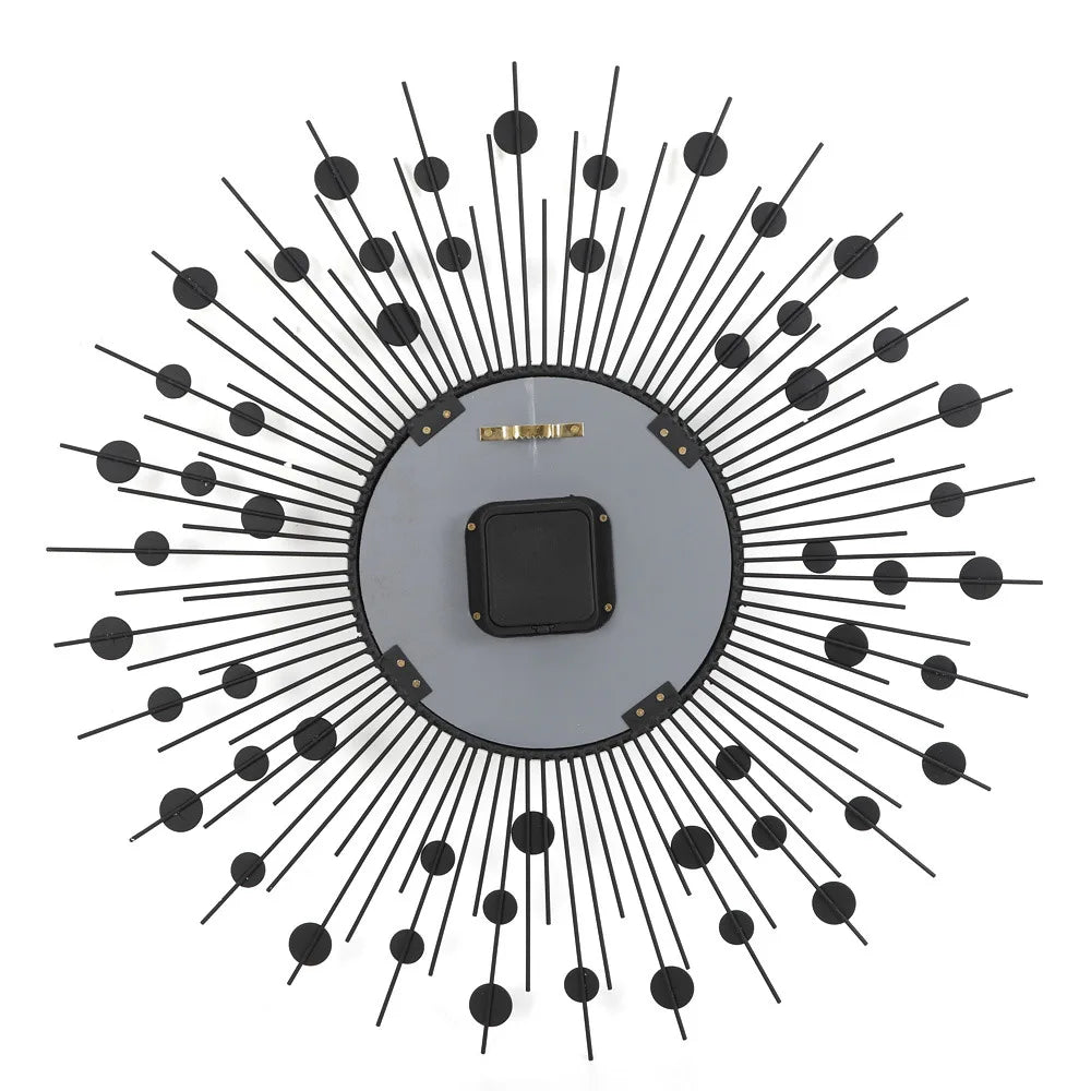 3D Large Metal Sunburst Wall Clock Luxury Battery Operated Home Decor Modern Round Diamond Large Luxury Art Wall Watch 60x60cm