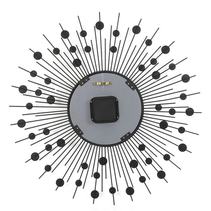3D Large Metal Sunburst Wall Clock Luxury Battery Operated Home Decor Modern Round Diamond Large Luxury Art Wall Watch 60x60cm
