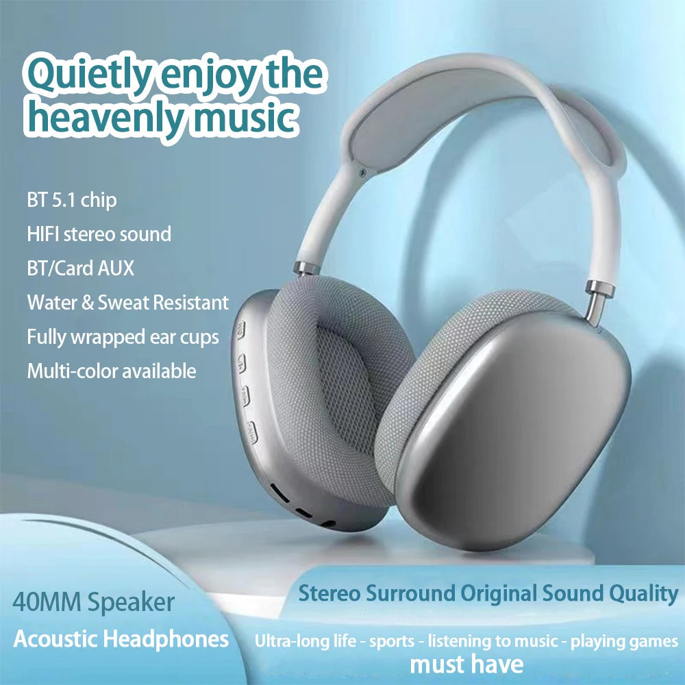 P9 Wireless Bluetooth Headset Outdoor Sports Gaming Wireless Headphones with Mic Noise Cancelling Earbuds Bluetooth Earphones RELUX.STORE