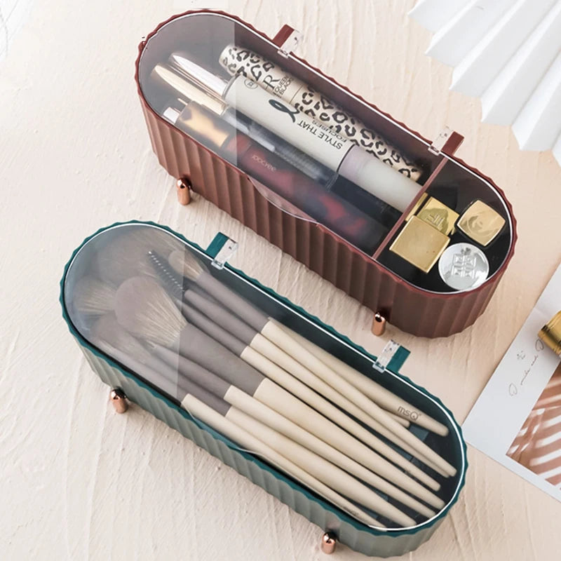 Cotton Swab Organizer Holder Cotton Pad Storage Box Transparent Remover Paper Makeup Box With Lid Dustproof Desktop Makeup RELUX.STORE