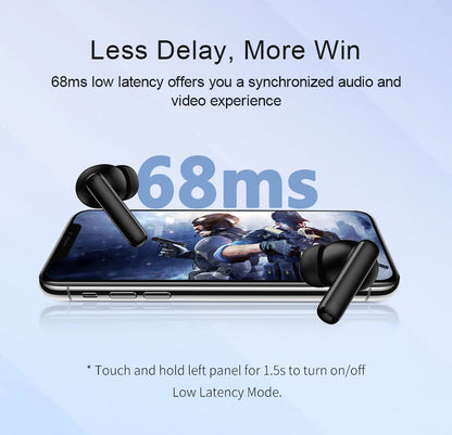 QCY T13 ANC Earphone Bluetooth 5.3 Active Noise Cancellation -28dB Wireless Headphone Fast Charge Earbuds 0.068' Low Latency RELUX.STORE