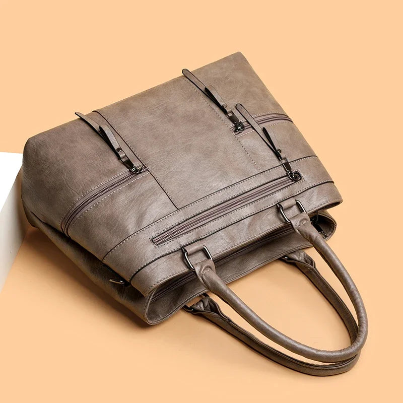 Elegant Handbag for Women High Quality Leather Top-Handle Bags Purse Ladies Shoulder Crossbody Bag Large Casual Tote 2025 Hot RELUX.STORE