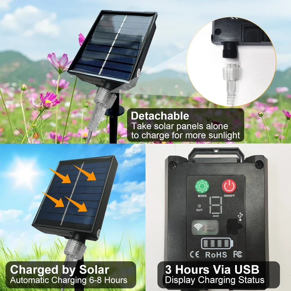 10 LED Solar Garden Lights Powered Firefly Lights Outdoor Waterproof Vibrant Garden Lights for Patio Pathway Decoration,Warm RELUX.STORE