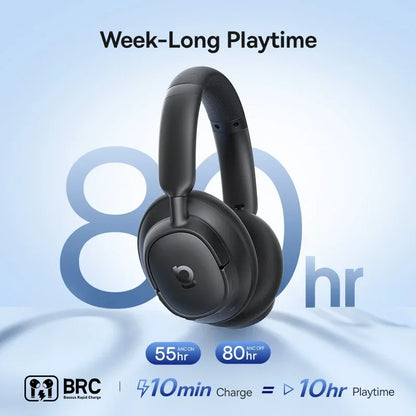 Baseus EH10 NC ANC Wireless Headphones 45dB Adaptive Hybrid Noise Cancelling Headsets Hi-Res LDAC Headphone Bluetooth 6.0 80Hrs