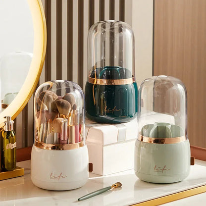 360° Rotating Makeup Organizer Brush Holder Cosmetic Storage Box Pen Case Lipstick Organizer - Clear Plastic Makeup Storage RELUX.STORE