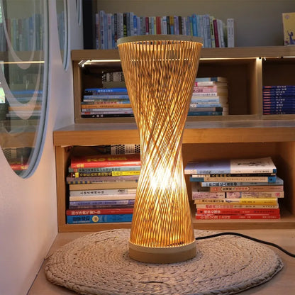 Chinese Bamboo Art Bamboo Weaving Zen Bamboo Lamp Living Room Tatami Lamp, Housewarming Gift