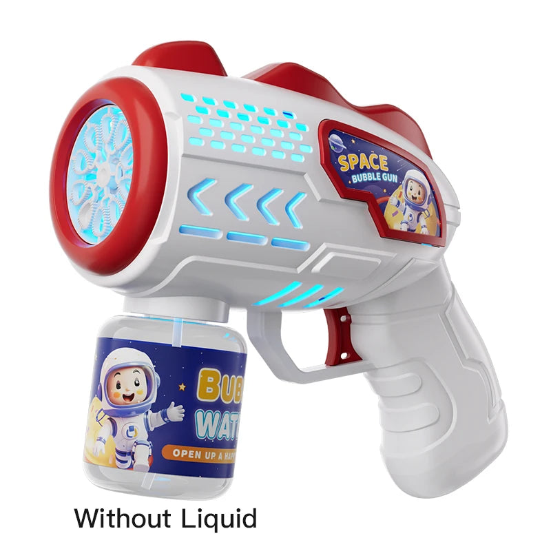New Porous Astronaut Electric Bubble Gun Kid Toy Bubbles Machine Automatic Soap Blower with Light Summer Outdoor Party Games toy RELUX.STORE