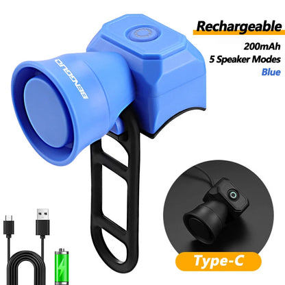 Bicycle Horn Mountain Bike Mini USB Charging Waterproof Electronic Bike Bell Riding Equipment Children's Scooter Accessories