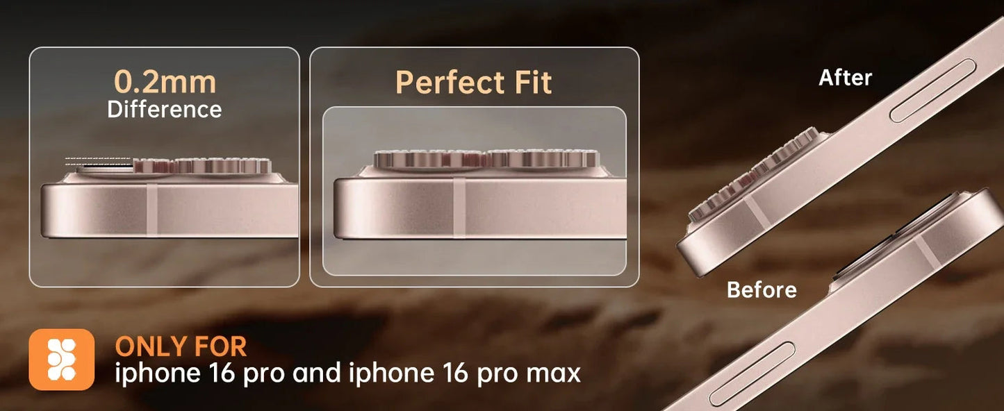 2-3Pcs Bling 3D Metal Gear Design Diamond Camera Lens Glass Protector For IPhone 16 17 Pro Max 16Plus Case Friendly Rings RELUX.STORE
