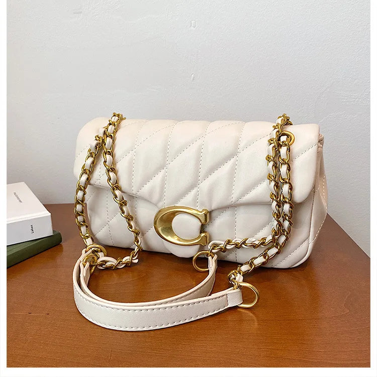 Luxury Fashion Women's Chain Handbag PU Leather Girls Shoulder Messenger Bag Brand lightweight Commuting Bag Tassel Square Bag RELUX.STORE