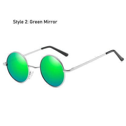 Retro Vintage Round Polarized Sunglasses Men Brand Designer Sun Glasses Women Alloy Metal Frame Black Lens Eyewear Driving UV400 RELUX.STORE