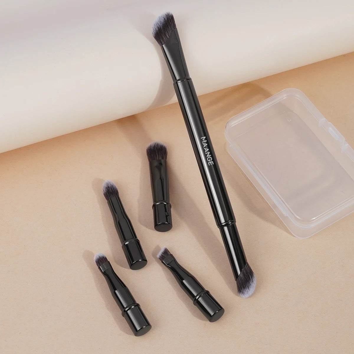MAANGE Double Ended Makeup Brush Set Detachable Travel Contour Concealer Brush Set Eyeshadow Brush Face Cosmetic Tools with Box RELUX.STORE