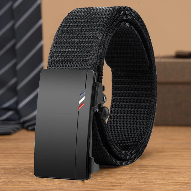 Casual Men's Nylon Belt Woven Canvas Breathable Automatic Buckle Belt For Men Outdoor Sports Strap Fashion Jeans Belt RELUX.STORE