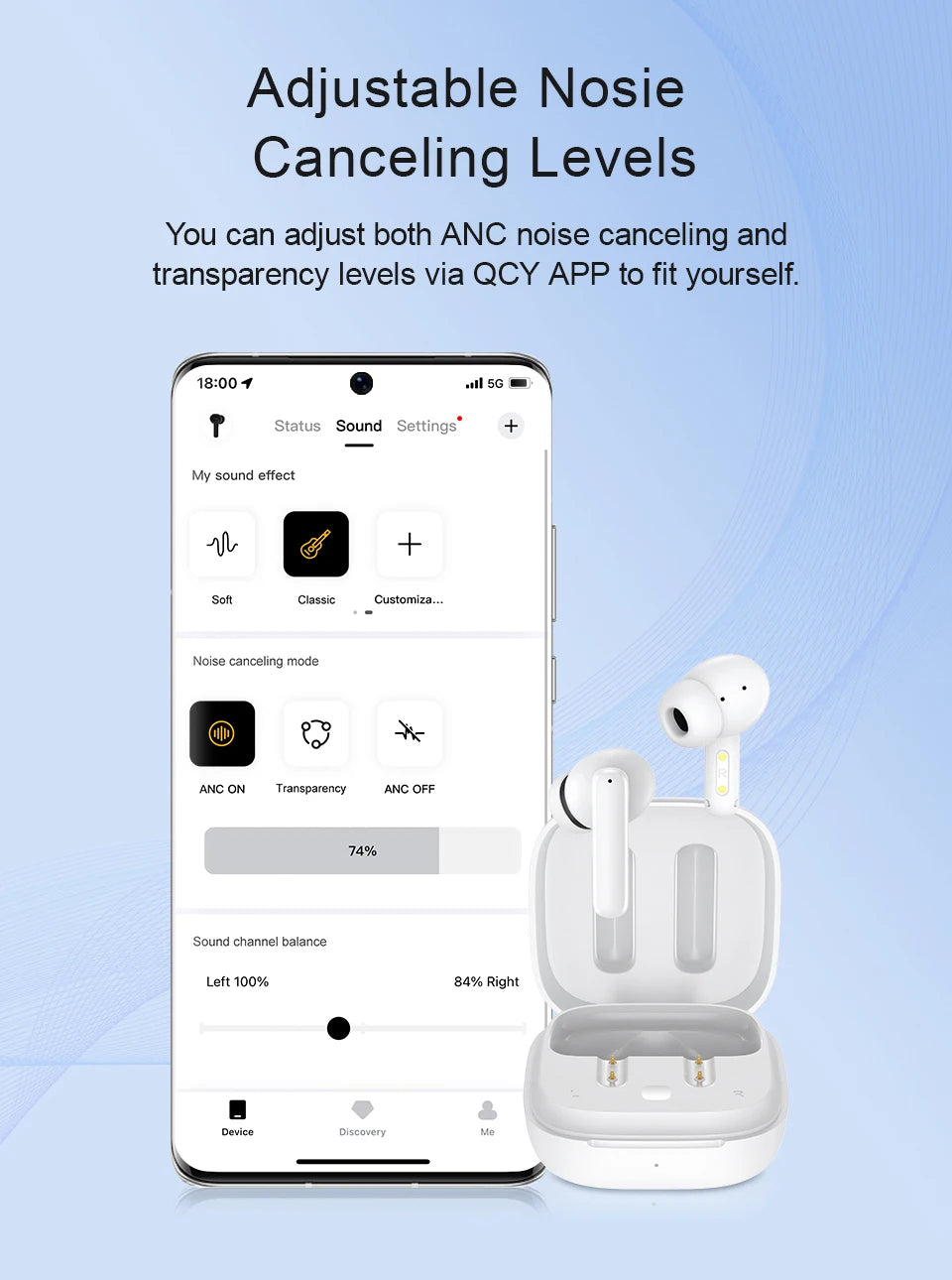 QCY T13 ANC Earphone Bluetooth 5.3 Active Noise Cancellation -28dB Wireless Headphone Fast Charge Earbuds 0.068' Low Latency RELUX.STORE