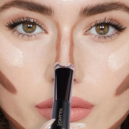 MAANGE Nose Contour U-Shaped Makeup Brush for Sculpting And Defining Double Head Foundation Highlighter Brush Nose Shadow Brush RELUX.STORE