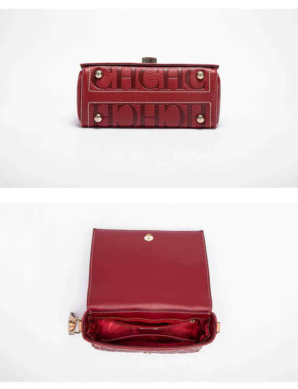 Fashion Design Model Metal Accessories Buckle Women's Shoulder Bag Luxury Brand 2025 Fashion Solid Colour Printed Head Bag RELUX.STORE