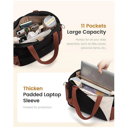 Women's Tote Work Bag for Teachers and Nurses - Daily Travel Handbag with Cup Holder Durable Polyester Fabric