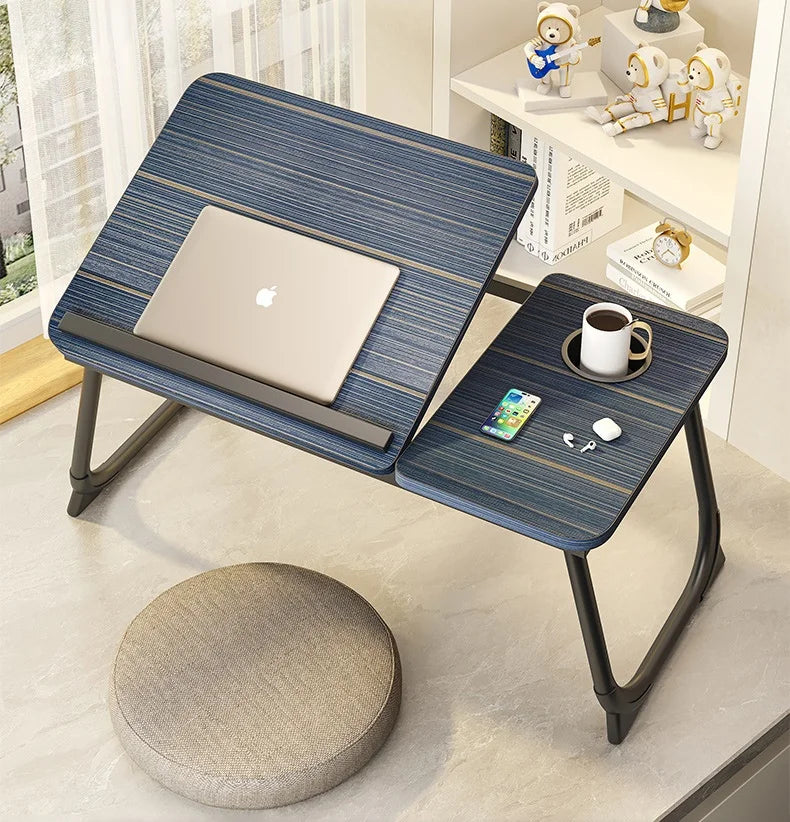 Foldable Bed Desk Adjustable Laptop Table with 5-Level Height Study Tray for Kids & Students Portable Nightstand for Dorm/Home