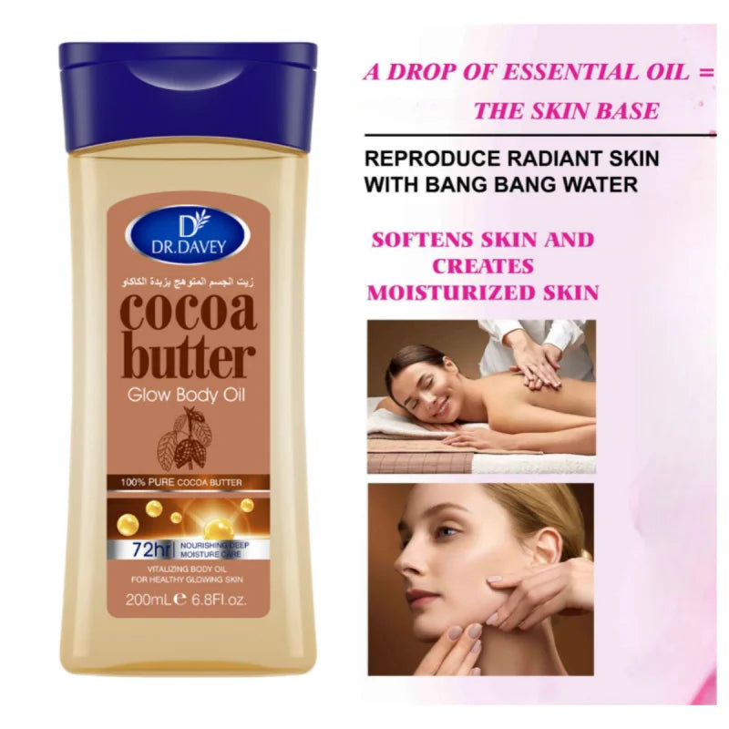 Cocoa Butter Body Oil Cocoa Butter Glow Body Oil Body Oil Skin Care Essential Oil，Suitable for all skin types，VITALIZING BODY OI RELUX.STORE