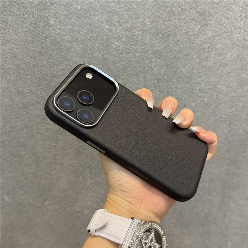 Luxury Solid Color PU Leather Magsafe Case For iPhone 17 Air 17Pro 17Pro Max Active Touch Camera Button Lens Protection Cover RELUX.STORE