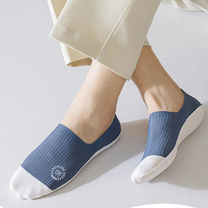 3Pairs Men's Invisible Socks Thin Breathable Comfortable High Quality Waffle Pattern Boat Sock Sweat-absorbing Casual Mesh Sox