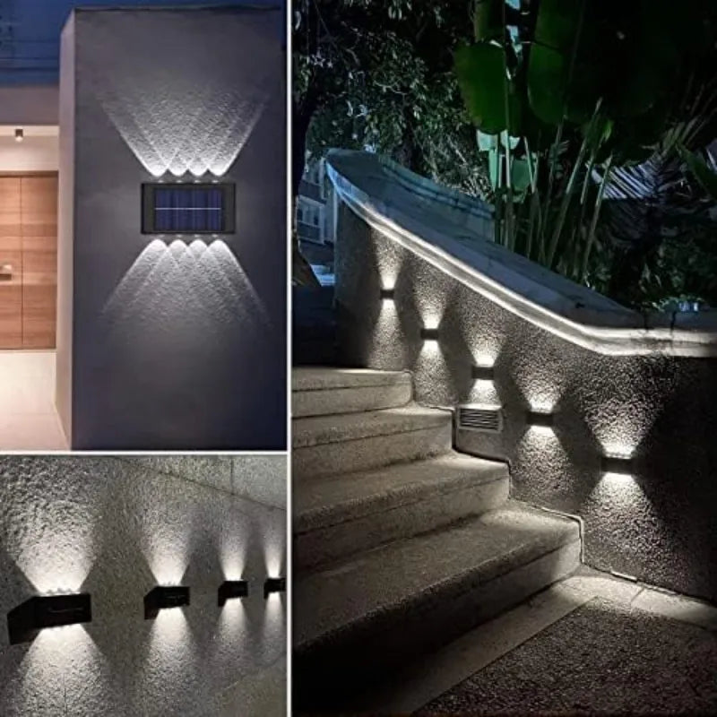 1pc 2/4/6/8/10/12LEDs Solar LED Wall Lights, Outdoor Wall Lamp For Garden, Patio, Ambient Light RELUX.STORE