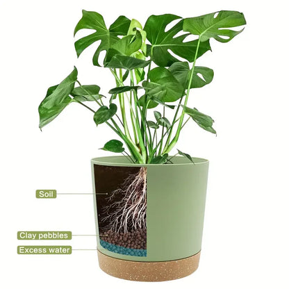 2pcs, 4.7nch Flower Pot Set, Indoor Plant Pots With Drainage Holes And Removable Base, Outdoor Garden Flower Pots Saucer Style M