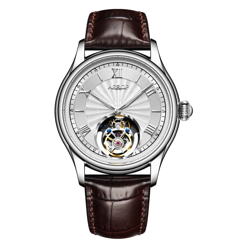 AESOP Official Watch Store Flying Tourbillon Movement Mechanical Wristwatches Skeleton Watches for Menes Luxury Waterproof 2025A