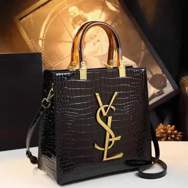 2025 New Arrival All-match Crocodile Pattern Atmospheric Middle-aged Women's Bag Large Capacity Portable Tote Bag Handbags RELUX.STORE