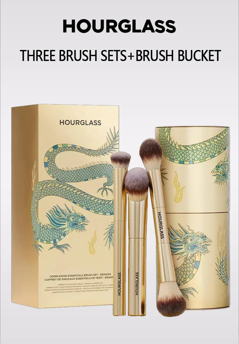 Hourglass Makeup Brush - 3piece Foundation Brush Loose Powder Brush Concealer Brush New Design + Brush Cartridge RELUX.STORE