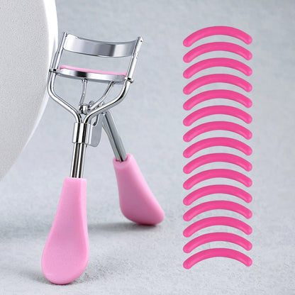 Portable Eyelash Curler with 15 Silicone Pads and Stainless Steel Eyelash Curler, Used for Eyelash Extension and Curling Tools RELUX.STORE