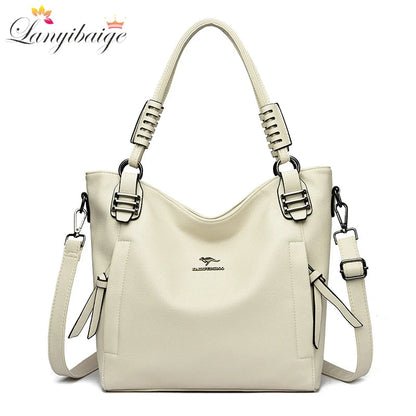 Luxury Soft Genuine Leather Handbag Fashion Women Shoulder Messenger Bag Solid Color Cowhide Tote Fashion Female Crossbody Sac RELUX.STORE