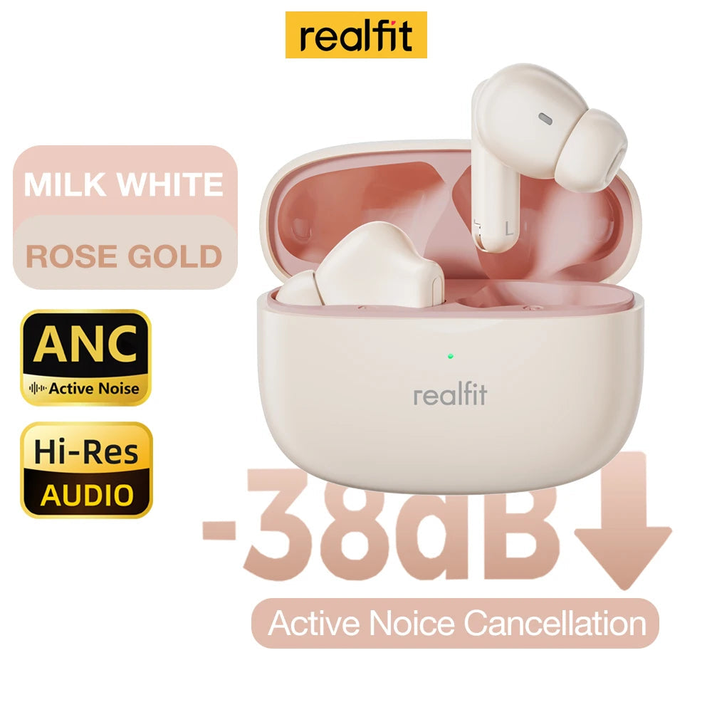 Realfit F3 ANC Active Noice Cancellation Bluetooth Earphones ENC Call HIFI Stereo Superb Bass Wireless Earbuds Sport Gaming RELUX.STORE