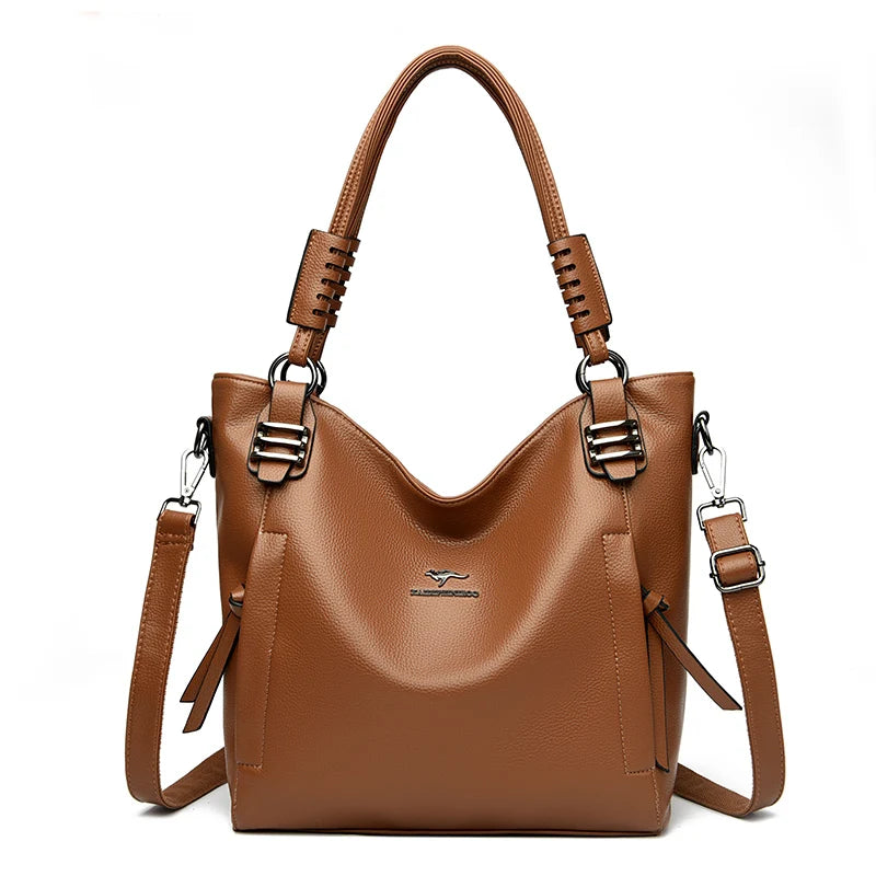 Luxury Soft Genuine Leather Handbag Fashion Women Shoulder Messenger Bag Solid Color Cowhide Tote Fashion Female Crossbody Sac RELUX.STORE