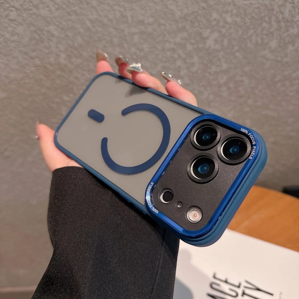 Transparent Magnetic Phone Case For iPhone 17 16 15 14 13 12 11 Pro Max Plus 17Air Metal Lens Protection Shockproof Hard Cover RELUX.STORE