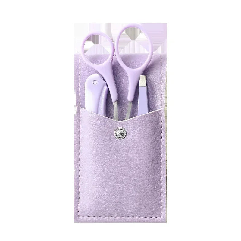 Private Label 3Pcs/Set Makeup Tools Portable Eyebrow Trimming Set Eyebrow Razor Eyebrow Scissors with Comb RELUX.STORE