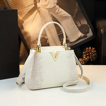 Luxury Fashion White Leather Women Handbags 2024 New Female Small Shoulder Messenger Bag Crossbody Portable Shell Bags RELUX.STORE