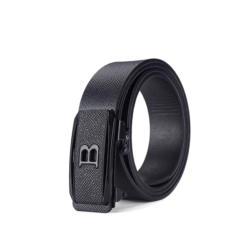 The new buckle toothless automatic buckle belt men's casual style business all-match waist belt personality youth trendy pants RELUX.STORE