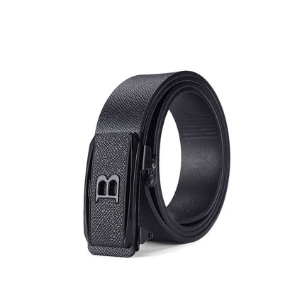 The new buckle toothless automatic buckle belt men's casual style business all-match waist belt personality youth trendy pants RELUX.STORE