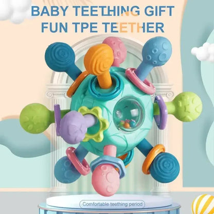 Baby Toys 0 12 Months Rotating Rattle Ball Grasping Activity Baby Development Toy Silicone Teether Baby Sensory Toys for Babies - RELUX.STORE