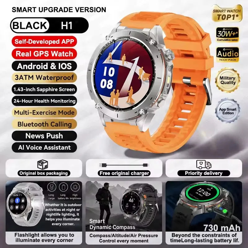 2025 New For Xiaomi IOS Ultra GPS Smart Watch 10ATM Waterproof Built-in Dual-band GNSS Compass Military Sport Men SWIM Bracelet