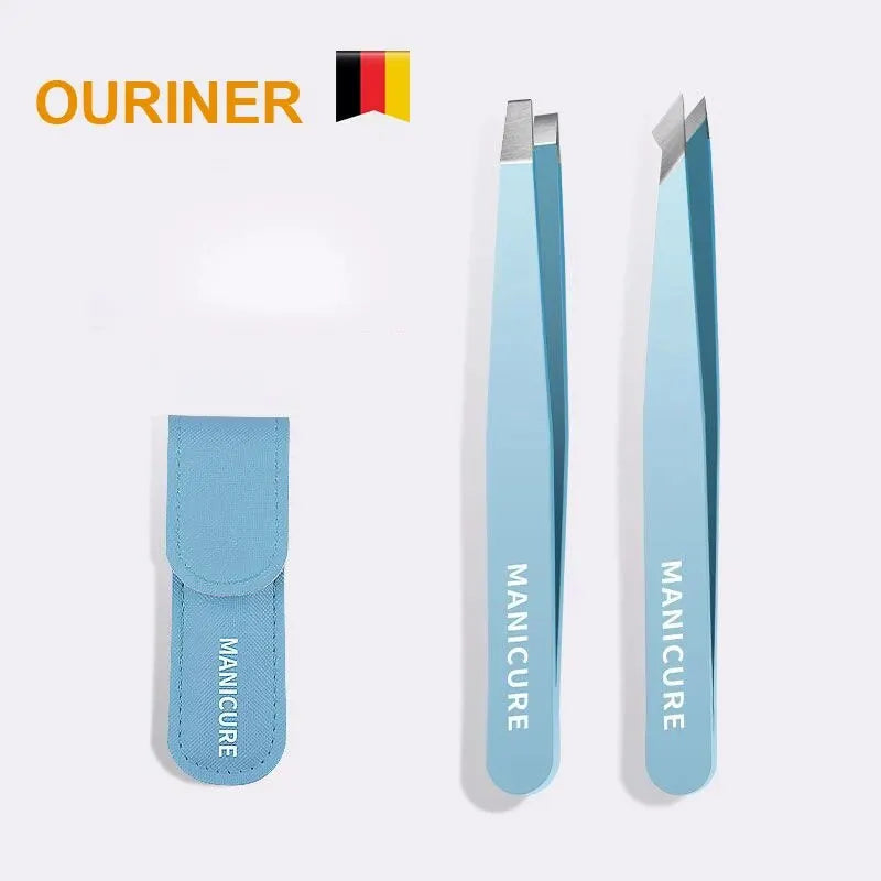 Eyebrow Tweezer Colorful Hair Beauty Fine Hairs Puller Stainless Steel Slanted Eye Brow Clips Removal Makeup Tools RELUX.STORE