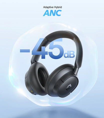 Baseus EH10 NC ANC Wireless Headphones 45dB Adaptive Hybrid Noise Cancelling Headsets Hi-Res LDAC Headphone Bluetooth 6.0 80Hrs