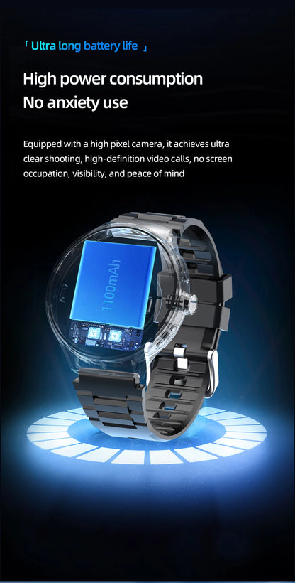 GoldenSpike 4GB+128GB Smart Watch 1.75inch Amoled Smartwatch With 180° Rotary Camera GPS Position WIFI Sim Card Slot Video Call
