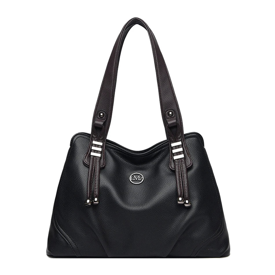 High Quality Soft Leather Handbags for Women Vintage Shoulder Tote Bag Luxury Designer Ladies Large Capacity Top-Handle Bags Sac RELUX.STORE
