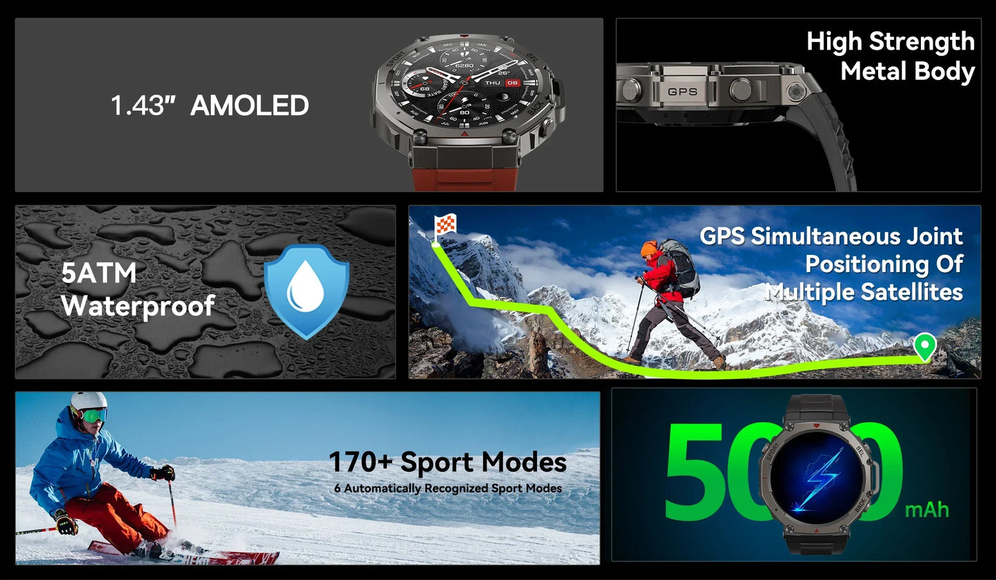 Xiaomi T-Rex 3 For Amazfit New Military gps smartwatc Built-in Compass Altimeter 10ATM Waterproof Sports Smartwatch Men Women