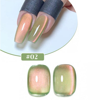 1/6PCS SS25 Cat Eye Gel Polish w/Glass Beads & Crystal, 5 Colors Salon DIY Nail Supplies Kit for Pro Nails Manicure RELUX.STORE