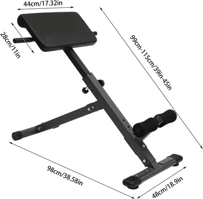 Roman Chair Hyper extension Bench, Adjustable Length Back Extension Bench Machine for Home Gym Fitness, Multi-Functional Bench