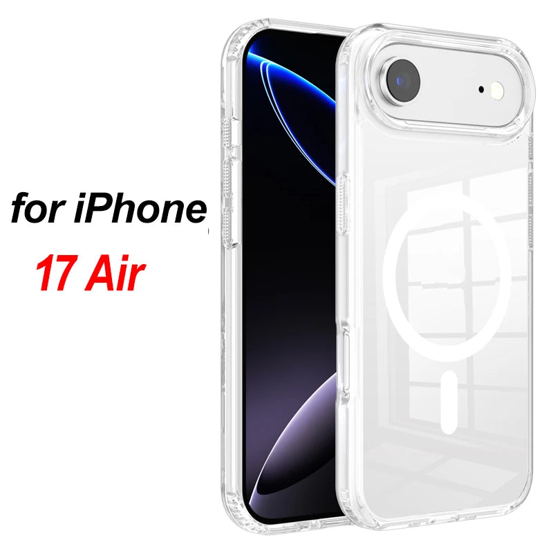 Strong Magnetic Case For iPhone 17 Pro Max/17Pro/17Air Transparent Phone Cover For iPhone 17 Suit for Magsafe Charging Shell RELUX.STORE
